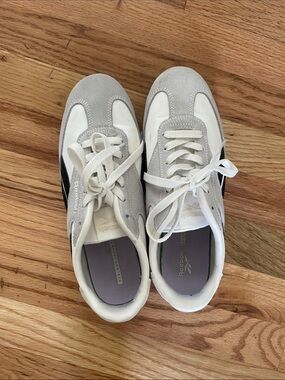 Reebok White, Light Gray and Black Retro Running Sneakers